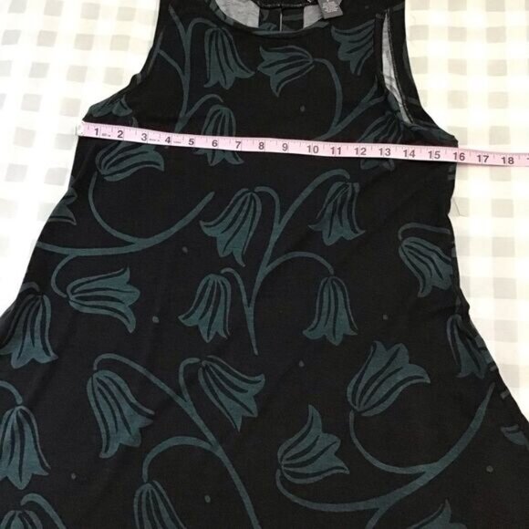 Chelsea And Theodore Jersey Trumpet Dress Black And Green Stretchy Sleeveless - Picture 7 of 8